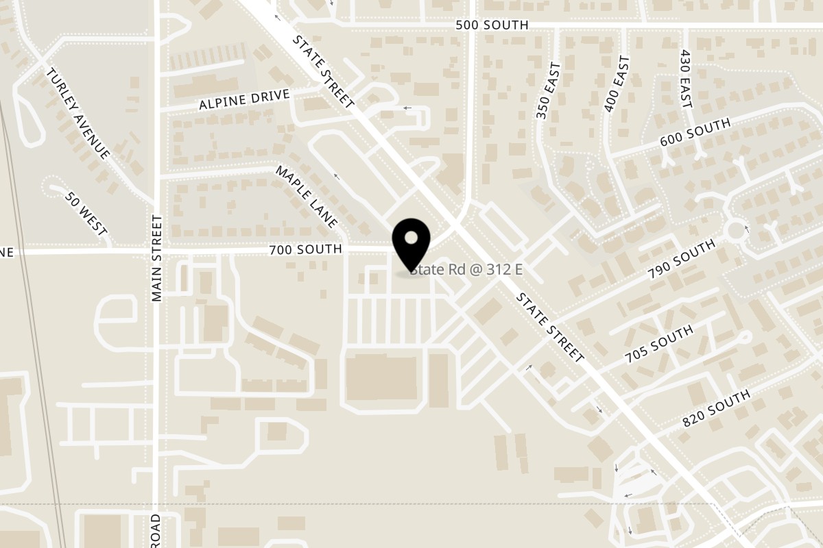 Map showing the location of Budda's Hawaiian Bakery & Grill Pleasant Grove on 205 East 700 South in Pleasant Grove